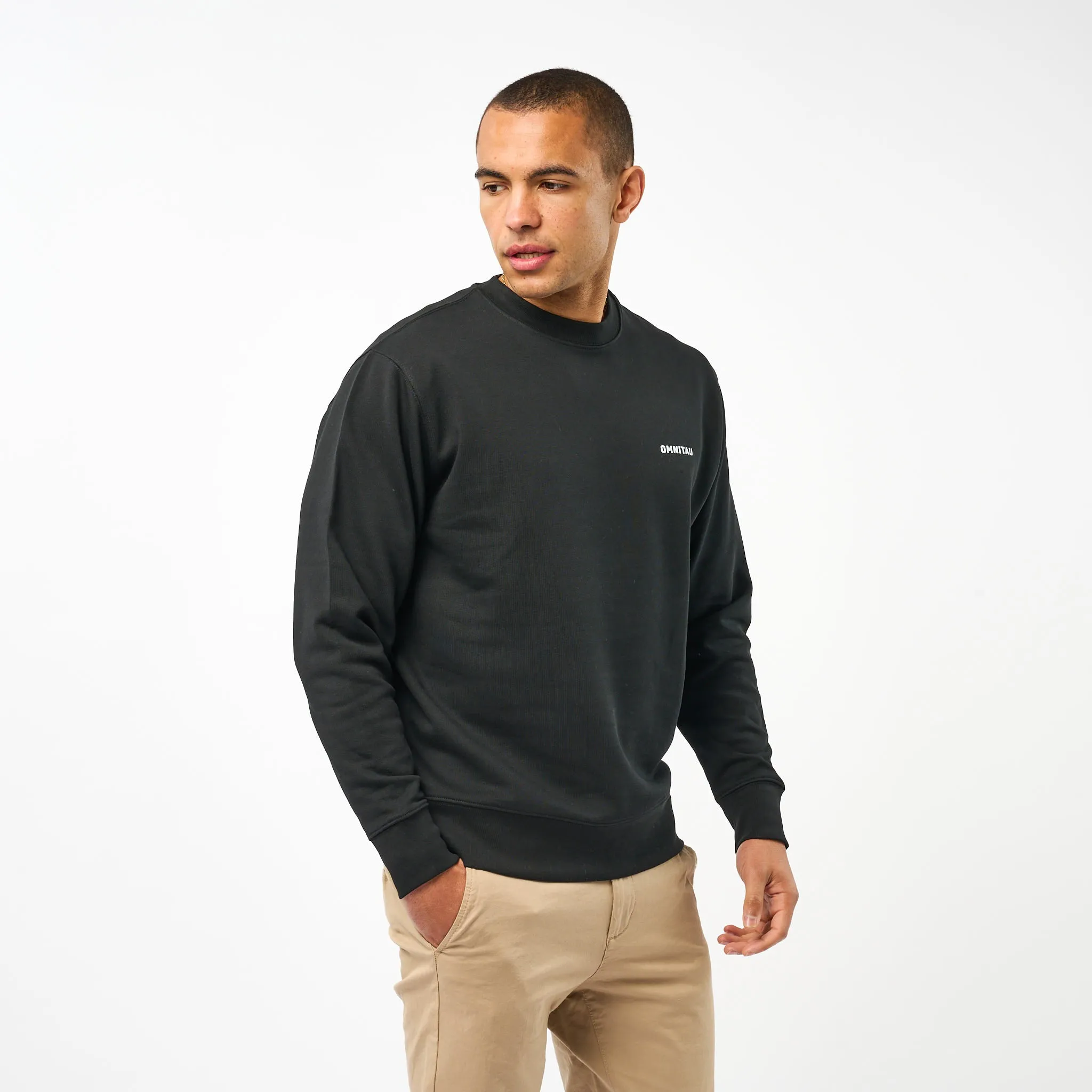 Omnitau Men's Muir Organic Cotton Medium Fit Sweatshirt - Black