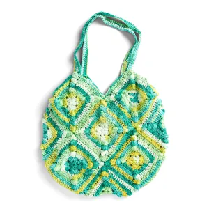 Peaches & Crème Popcorn Square Crochet Tote Bag