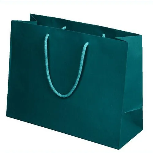 Peacock Matte Rope Handle Euro-Tote Shopping Bags - 16.0 x 6.0 x 12.0