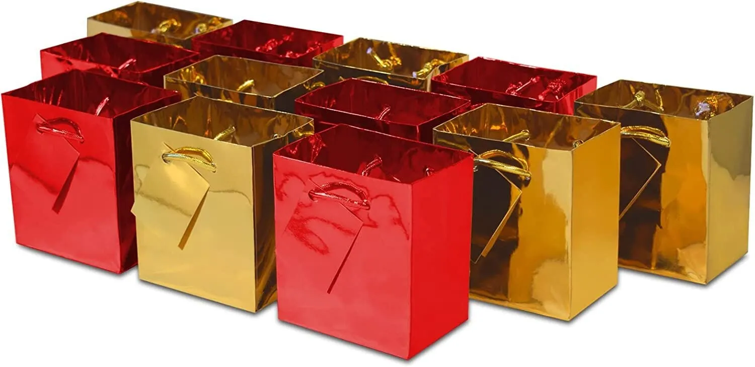 Red and Gold Metallic Gift Bags