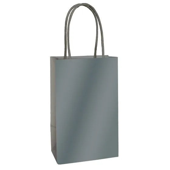 Silver Paper Kraft Bag FSC 21cm x 13cm x 8cm 8pk