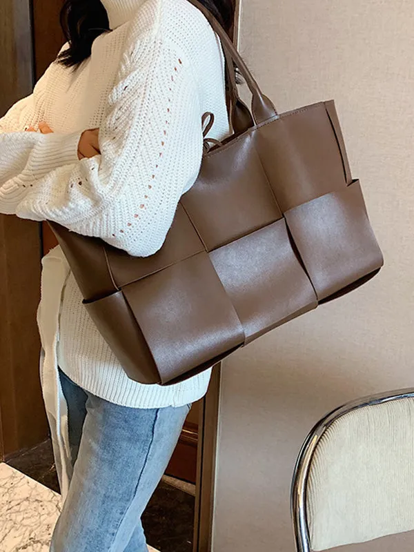 Solid Color Split-Joint Bags Handbags Tote Bags