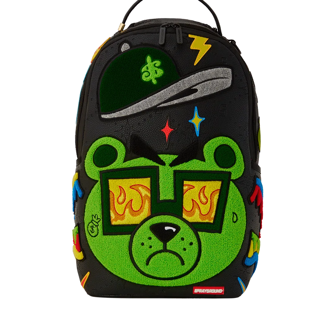 Sprayground Money Bear Mind Over Matter Backpack - Black / Green / White