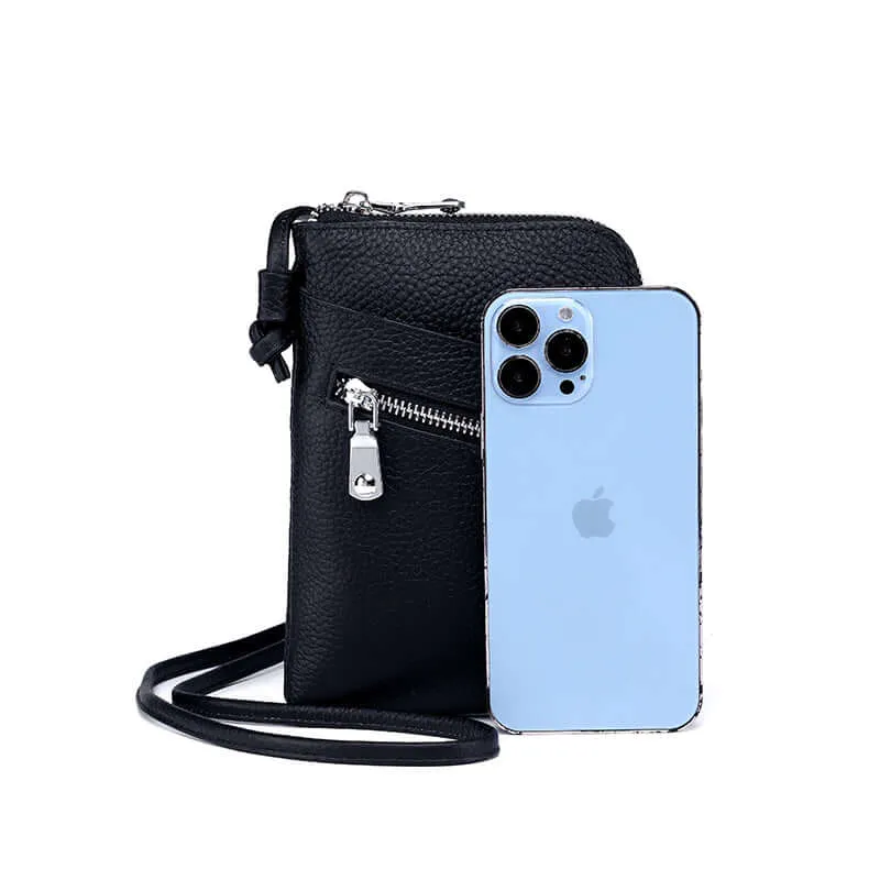 Stylish Leather Small Phone Crossbody Bag