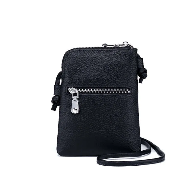 Stylish Leather Small Phone Crossbody Bag