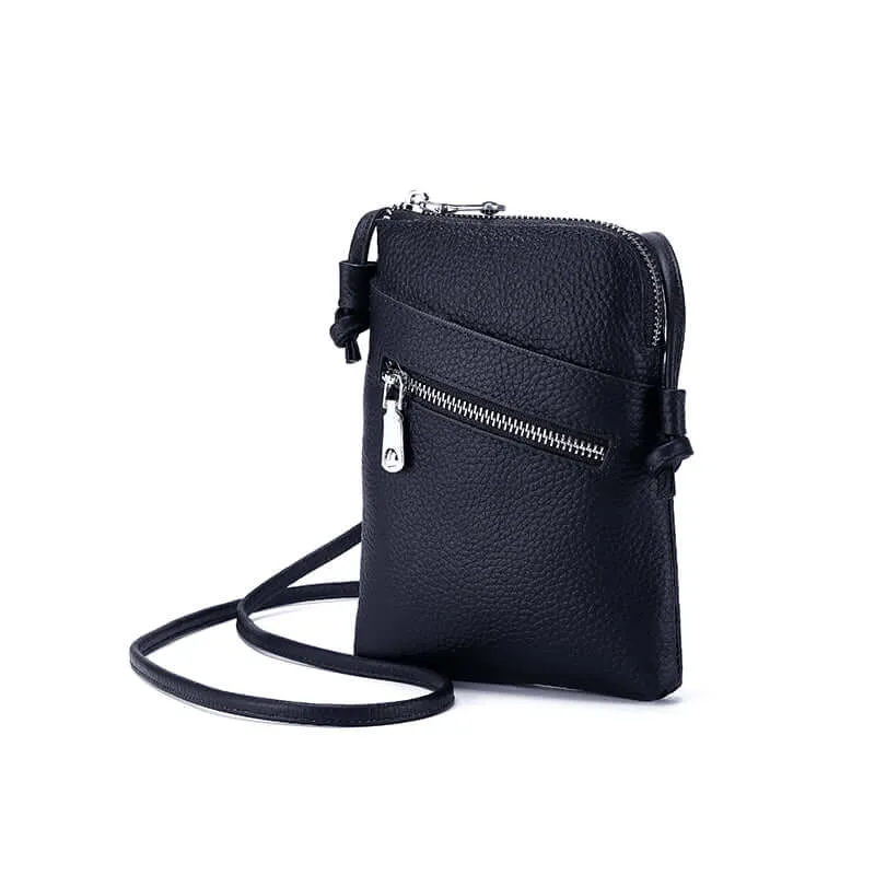 Stylish Leather Small Phone Crossbody Bag