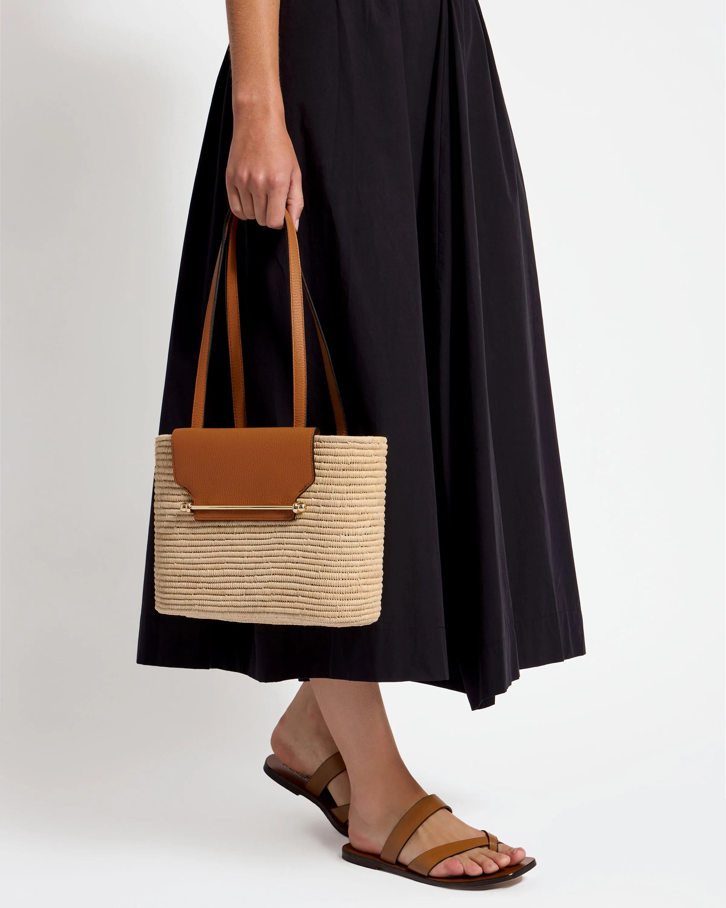 The Strathberry Basket (Small) - Raffia/Leather Tan