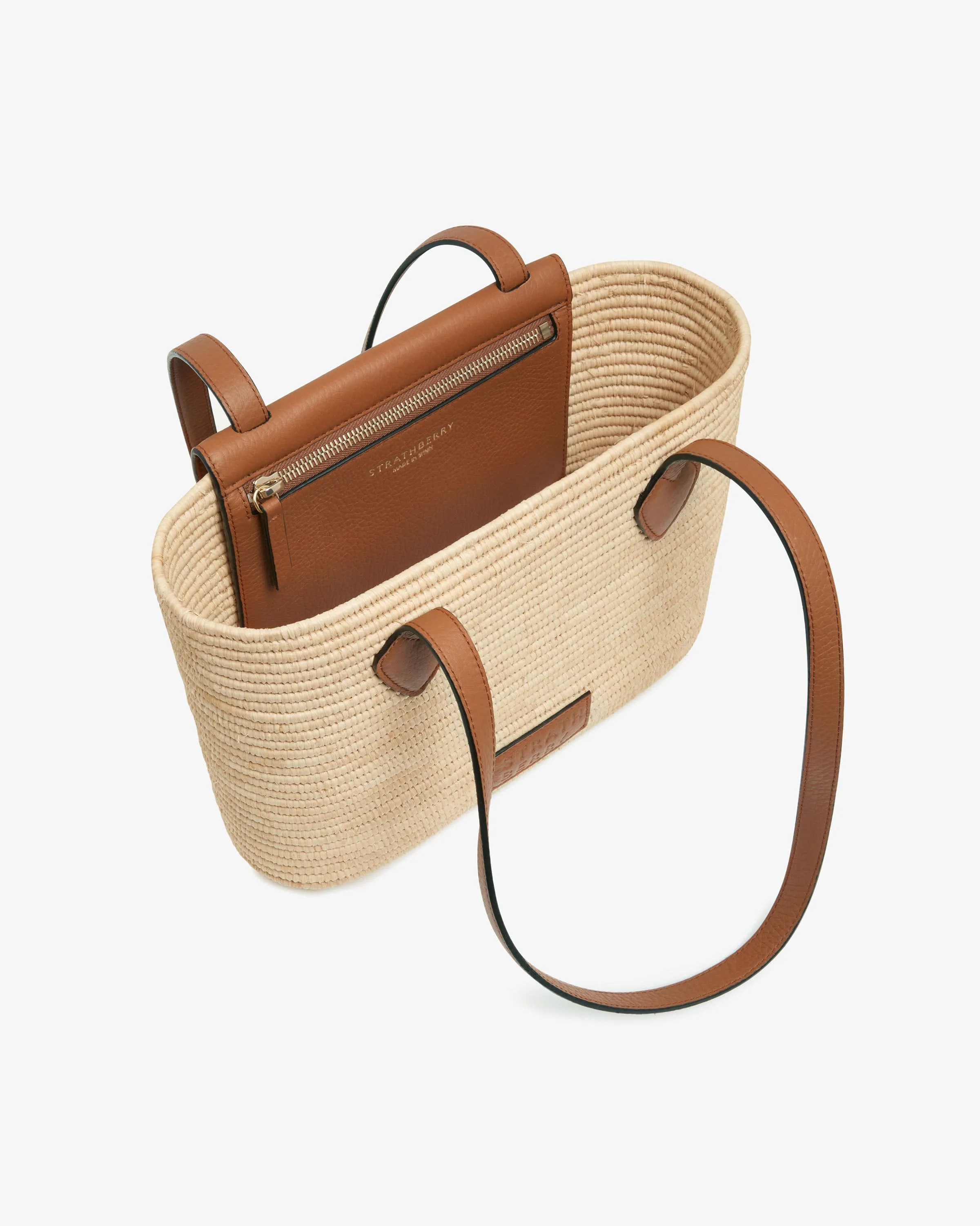 The Strathberry Basket (Small) - Raffia/Leather Tan