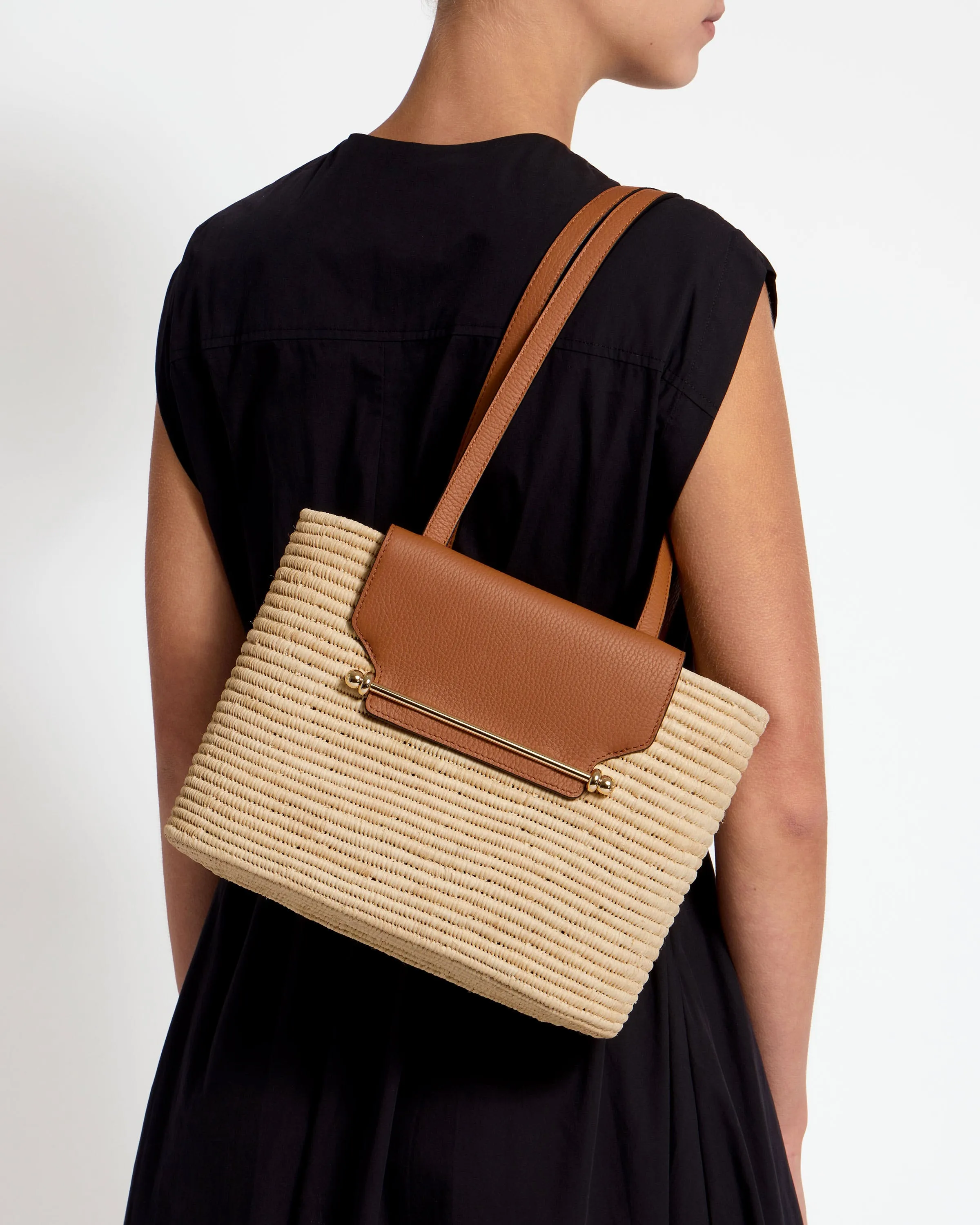 The Strathberry Basket (Small) - Raffia/Leather Tan