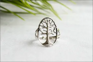 Tree of Life Ring - Silver Tree Ring, Tree Jewelry - Silver Nature Ring, tree of life ring in 925 sterling silver - Silver Ring (R108)