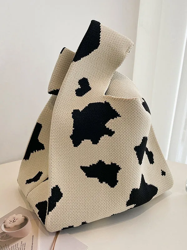 Urban Knitting Cow Pattern Bags Accessories Handbags