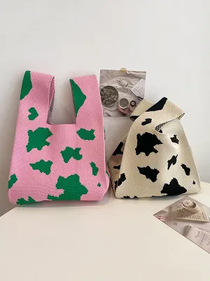 Urban Knitting Cow Pattern Bags Accessories Handbags