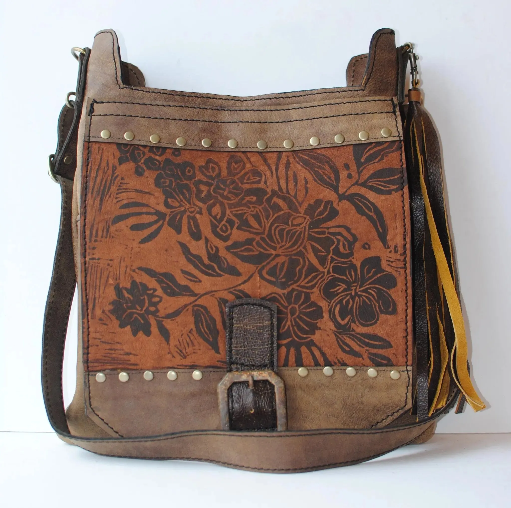 Urban Satchel Handbag in Wildflower Print by Christina Hankins