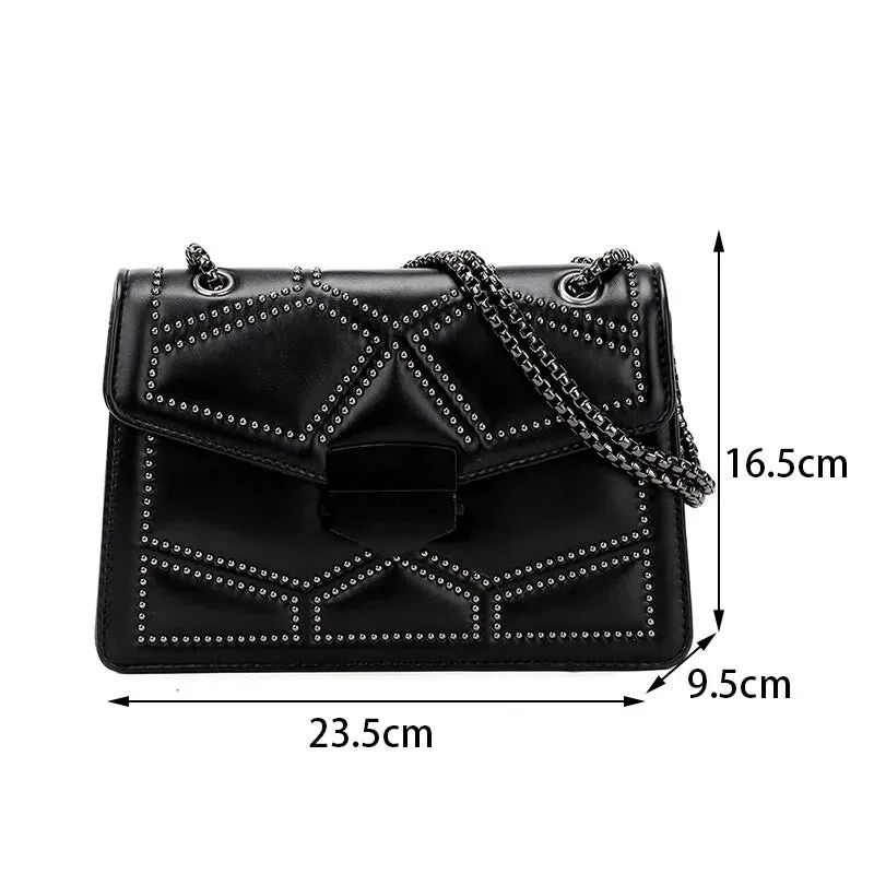 Vintage Rivet Chain Small Shoulder Bags For Women