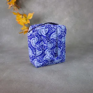 Water Proof Cotton Lunch Bag Blue Colour with Mango Design.