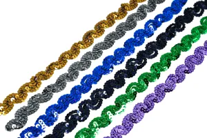 Wavy Sequins Trim (6 Colors Available) 0.50" - 1 Yard