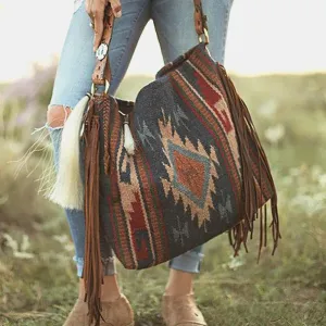 Wenkouban  Woman Bags 2023 Trend Luxury Female Handbag Hand Made Grassland Canvas Sac Linen One Shoulder Bohemian Style Crossbody Bags