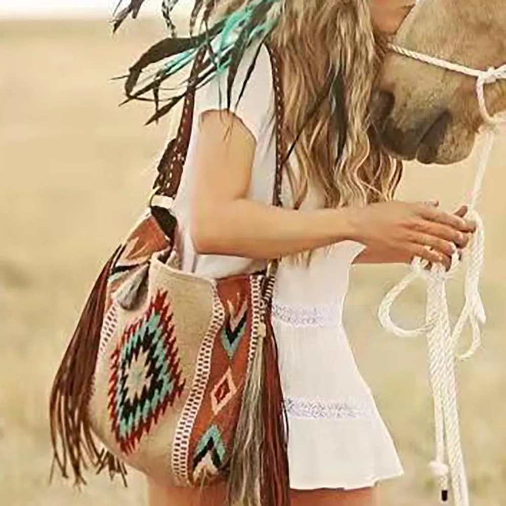 Wenkouban  Woman Bags 2023 Trend Luxury Female Handbag Hand Made Grassland Canvas Sac Linen One Shoulder Bohemian Style Crossbody Bags