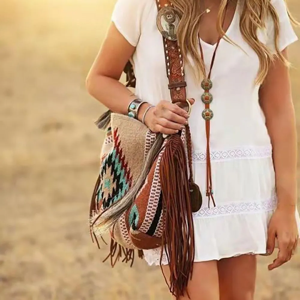 Wenkouban  Woman Bags 2023 Trend Luxury Female Handbag Hand Made Grassland Canvas Sac Linen One Shoulder Bohemian Style Crossbody Bags