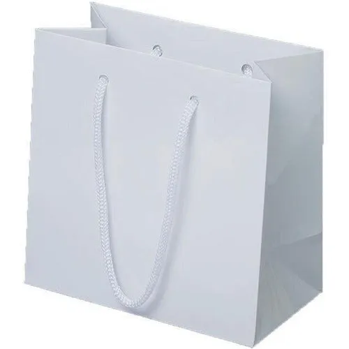 White Kraft Paper Euro-Tote Shopping Bags - 6.5 x 3.5 x 6.5