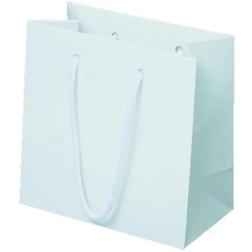 White Matte Rope Handle Euro-Tote Shopping Bags - 16.0 x 6.0 x 12.0