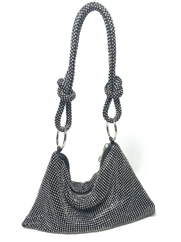 Women's Rhinestone Bag With Knot Design Strap