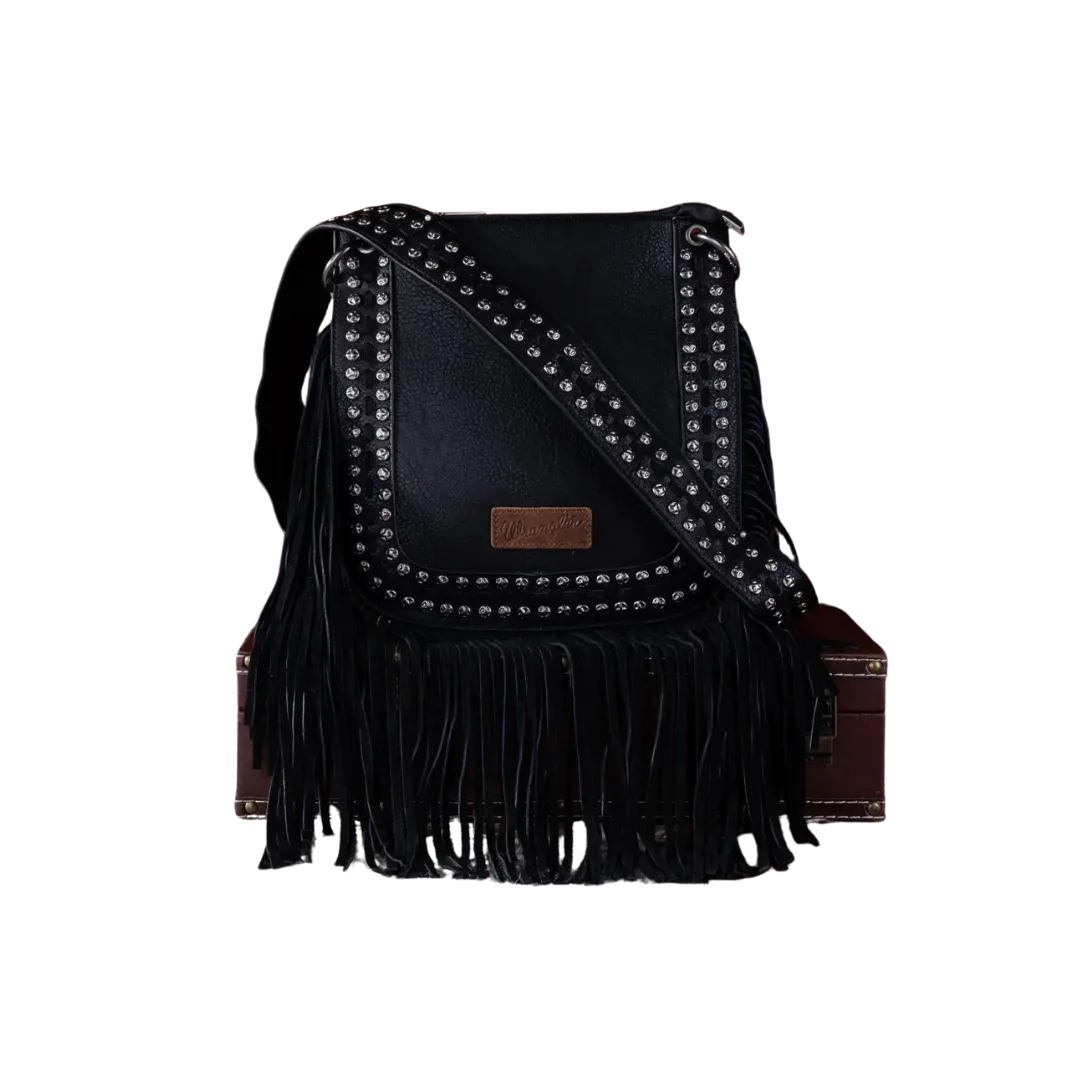 Wrangler Women's Rivets Fringe Concealed Carry Crossbody Bag